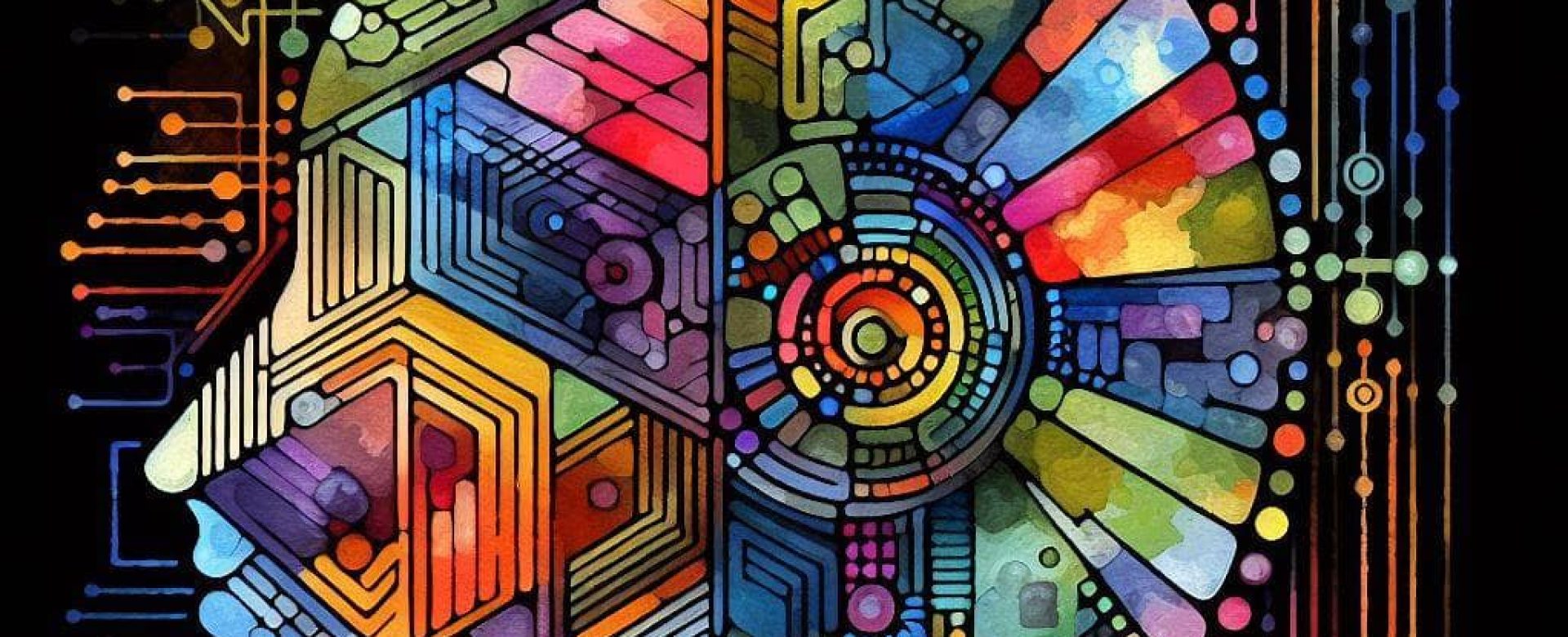 Abstract watercolor representation of machine learning